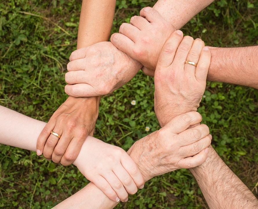 People supporting each other