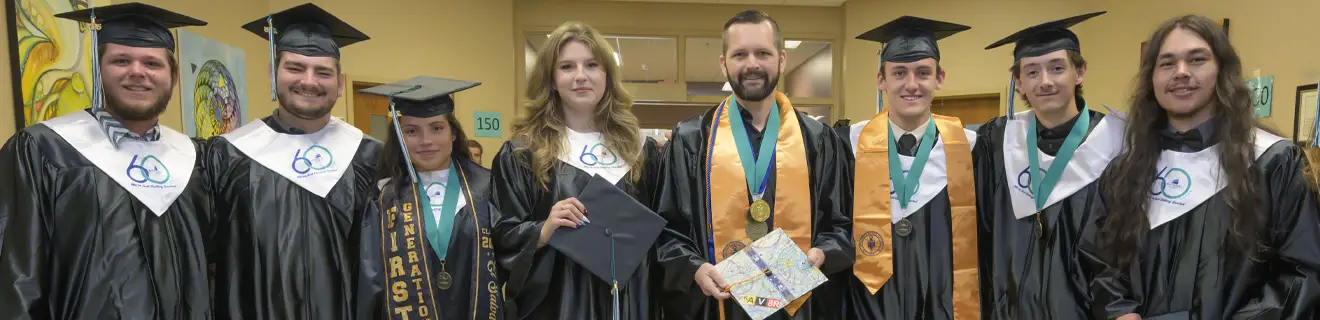 students at graduation